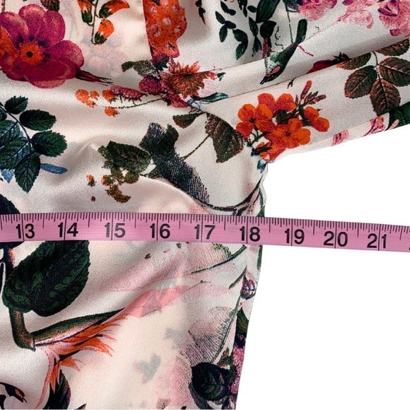 PINK FLORAL BANANA REPUBLIC BLOUSE LONG SLEEVE BUTTON-FRONT BOHO CHIC XS - Picture 13 of 13